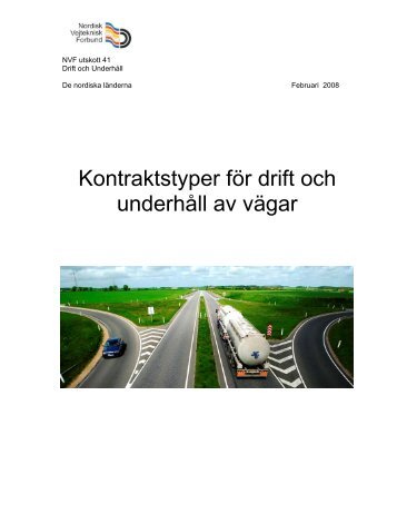 Kontraktstyper för drift och underhåll av vägar