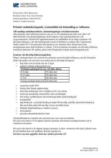 Riktlinjer vid handläggning av Nya influensan A(H1N1)