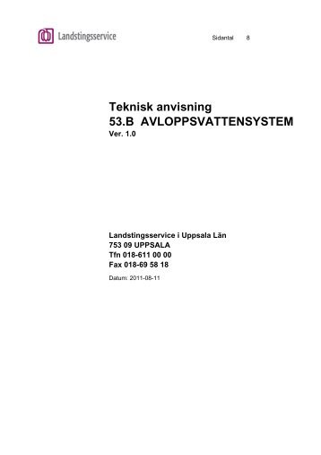 Teknisk anvisning 53B Avloppsvattensystem.pdf - Landstinget i ...