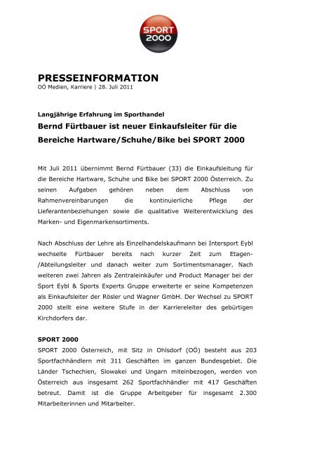 SPORT 2000: neuer Einkaufsleiter erweitert Team