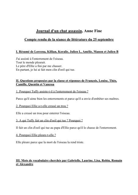 Journal D Un Chat Assassin Journal D Un Chat Assassin