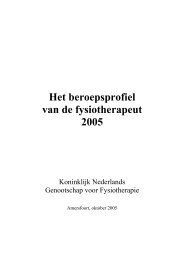 Het beroepsprofiel van de fysiotherapeut 2005 - Hogeschool Leiden