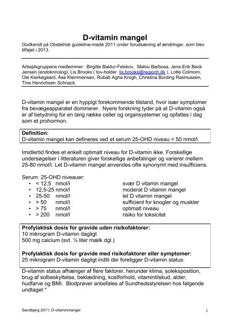 D-vitamin mangel - DSOG