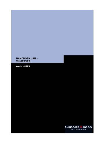 HANDBOEK LSM – VN-SERVER - SimonsVoss technologies