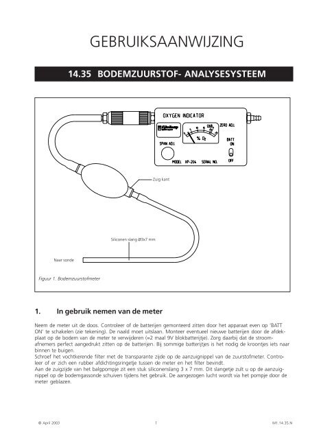 GEBRUIKSAANWIJZING - Eijkelkamp Agrisearch Equipment