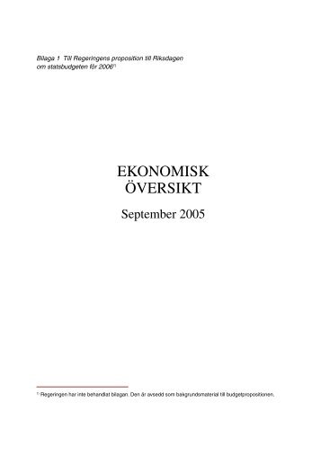 Ekonomisk översikt, september 2005