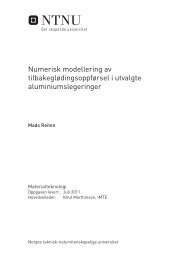 Numerisk modellering av tilbakeglødingsoppførsel i utvalgte ... - NTNU