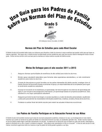 Una Guía para los Padres de Familia Sobre las Normas del Plan de ...