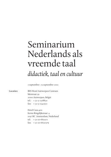 Seminarium Nederlands als vreemde taal - Taalunieversum