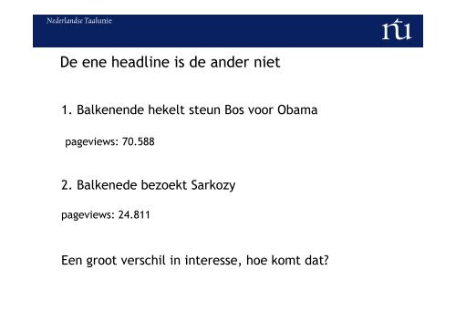 Politieke headlines: clicken of skippen? - Taalunieversum