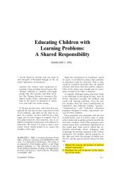 Educating Children with Learning Problems: A Shared Responsibility