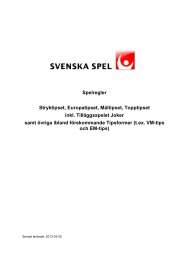 Spelregler Stryktipset, Europatipset, Måltipset ... - Svenska Spel