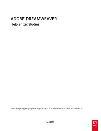 Dreamweaver Help (PDF-bestand) - Adobe