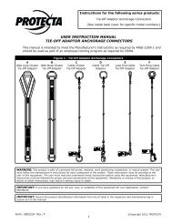 user instruction manual tie-off adaptor anchorage connectors