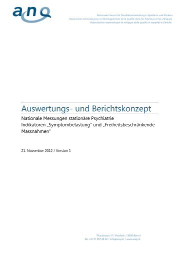 Auswertungs- und Berichtskonzept - ANQ