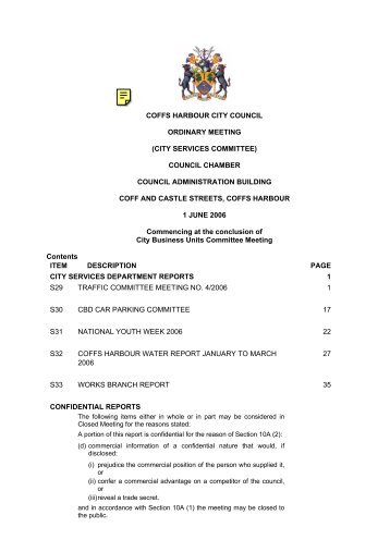 Agenda City Services - Coffs Harbour City Council