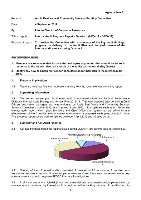 Item 8 - Internal Audit Progress Report - East Sussex County Council