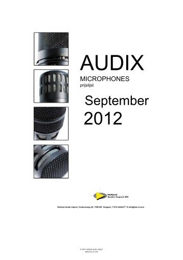 Audix calculatie prijslijst 9-2012 - Holland Audio Import