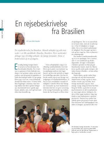 En rejsebeskrivelse fra Brasilien Af Lone Witt Nicolini - Oftalmolog