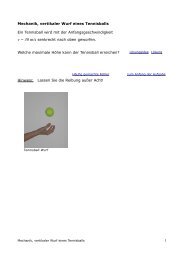 Mechanik, vertikaler Wurf eines Tennisballs Ein Tennisball wird mit ...