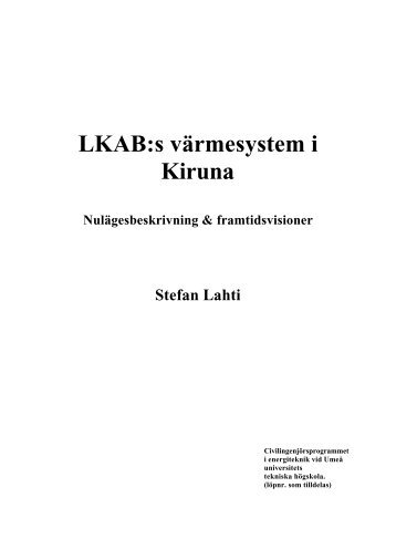 LKAB:s värmesystem i Kiruna - Umeå universitet