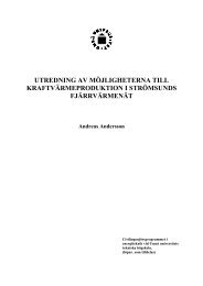 utredning av möjligheterna till kraftvärmeproduktion i strömsunds