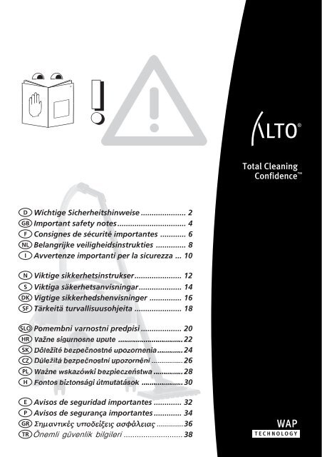 Bruksanvisning - Nilfisk PARTS