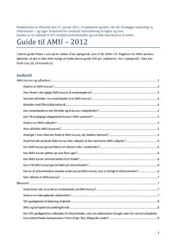 Guide til AMU – 2012 - DI