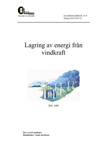 Lagring av energi från vindkraft - CFL