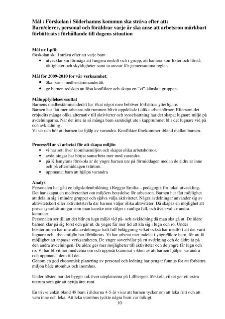 Kvalitetsredovisning Lillberget Kilsmyra 2009.pdf - CFL
