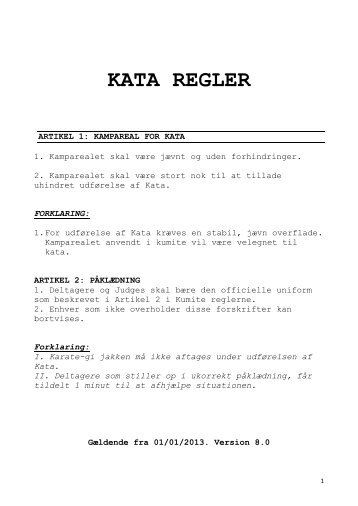 Kata regler 2013 tryk HER - Dansk Karate Forbund
