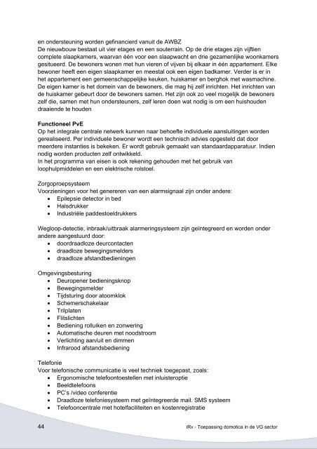 Toepassing domotica - Platform EMG