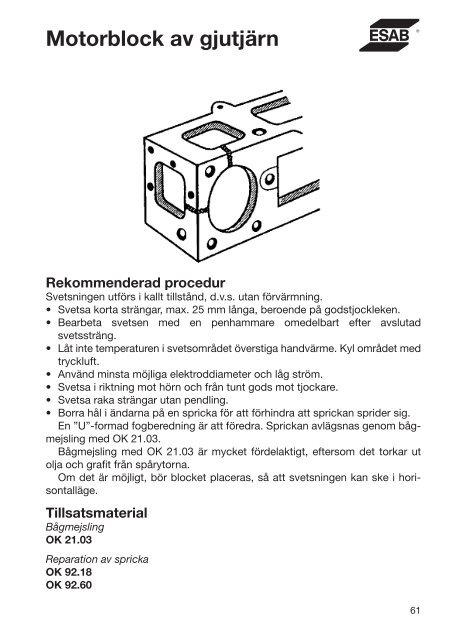 Handbok för reparations- och underhållssvetsning - Esab