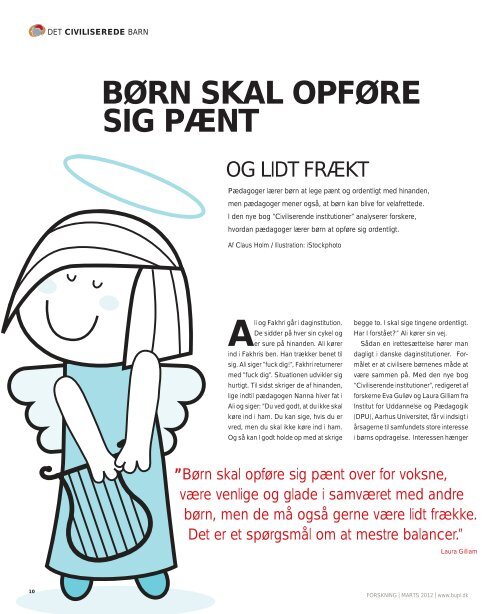 Børn skal opføre sig pænt - og lidt frækt - Bupl