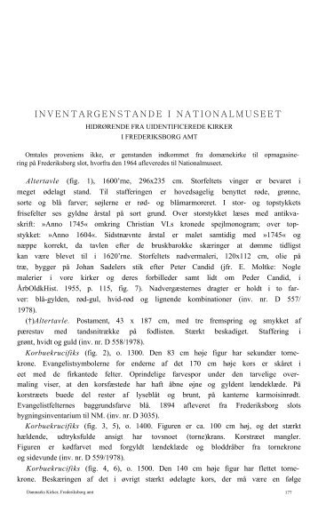 Inventargenstande i Nationalmuseet - Danmarks Kirker ...