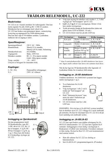 UC-222 Datablad - Icas