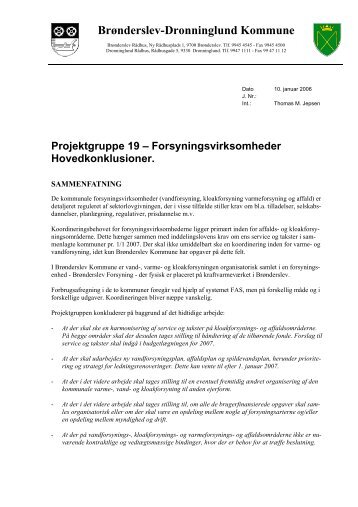 Notat af 10. januar 2006 fra projektgruppe 19 - Brønderslev Kommune