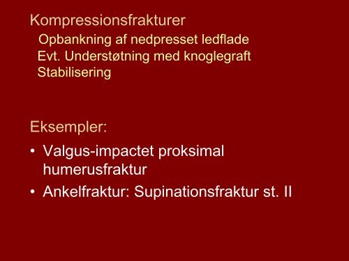 Principper for behandling af metafysære og intraartikulære frakturer