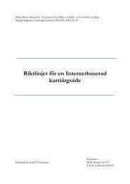 Riktlinjer för en Internetbaserad karriärguide - Mälardalens högskola