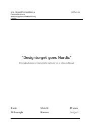 —Designtorget goes Nordic“ - a. (www.eki.mdh.se - Mälardalens ...