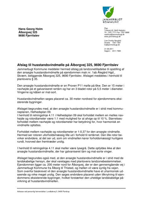 og Miljøklagenævnets afgørelser - Jammerbugt Kommune