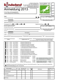 Anmeldeformular Kids Sommerferienwochen - Kinderland Steiermark