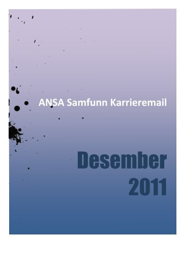 Då er karrieremailen for desember klar, denne gong 25 sider ... - Ansa