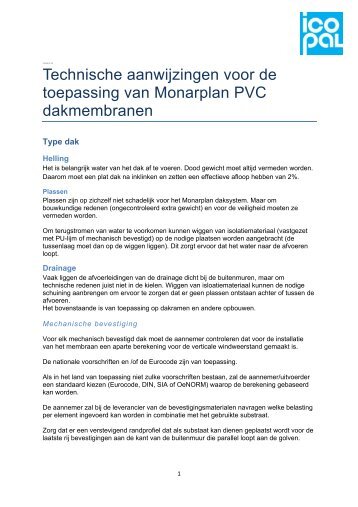 Monarplan PVC dakmembranen - Icopal