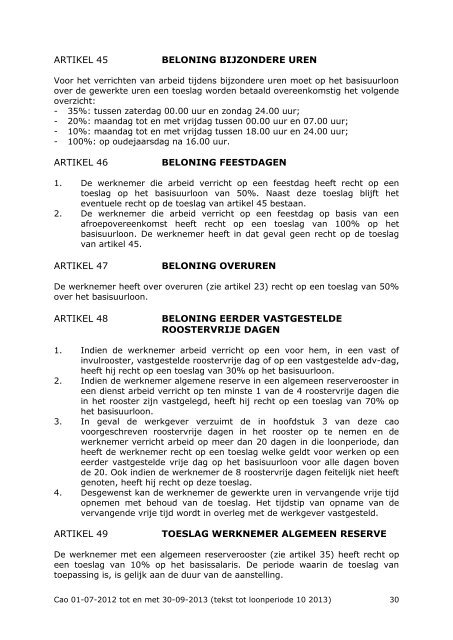 Cao 2012 - 2013 tot loonperiode 10 - Particuliere beveiliging