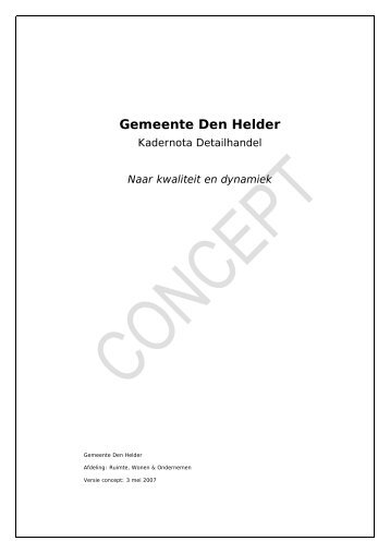 Visie Detailhandel Concept - Gemeente Den Helder