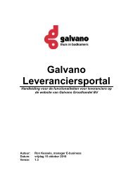 Handleiding voor leveranciers - Galvano
