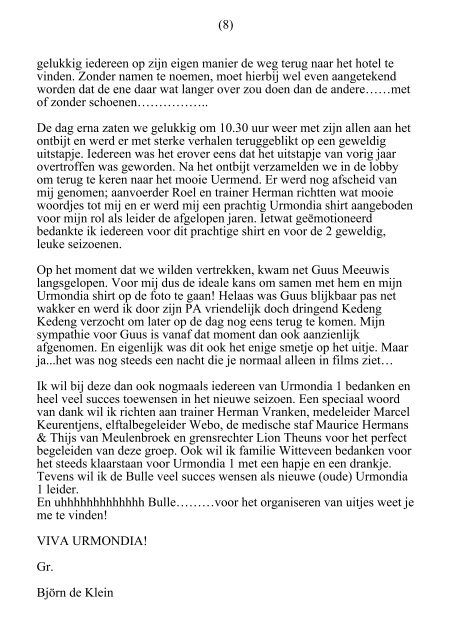 Clubblad 2012 - 2013 1e uitgave - Urmondia