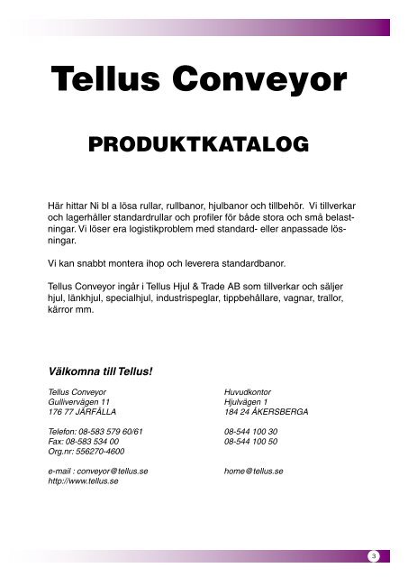 Tellus conveyor katalog.indd - Tellus Hjul & Trade AB