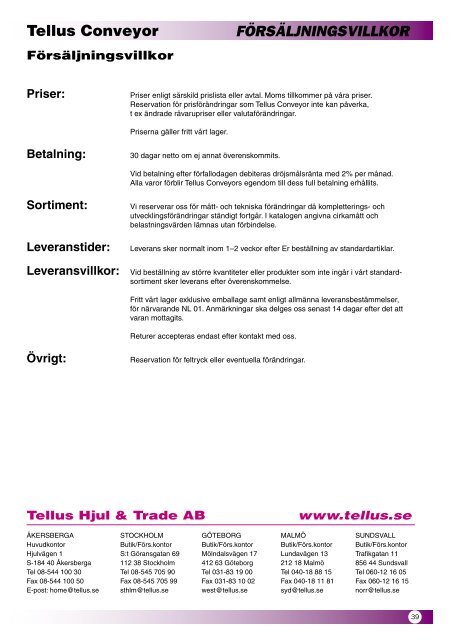 Tellus conveyor katalog.indd - Tellus Hjul & Trade AB